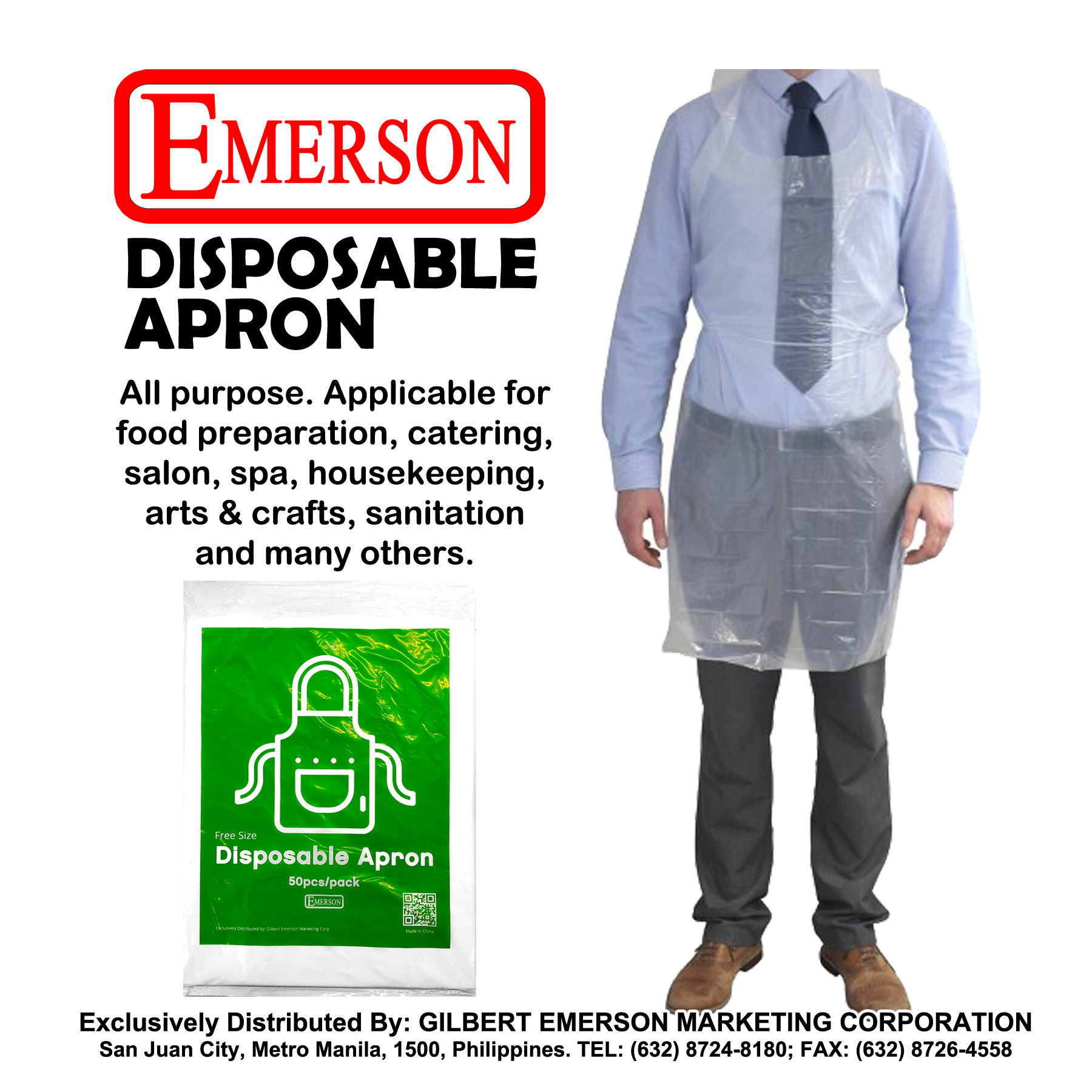 Emerson DISPOSABLE APRON (50pcs per pack)