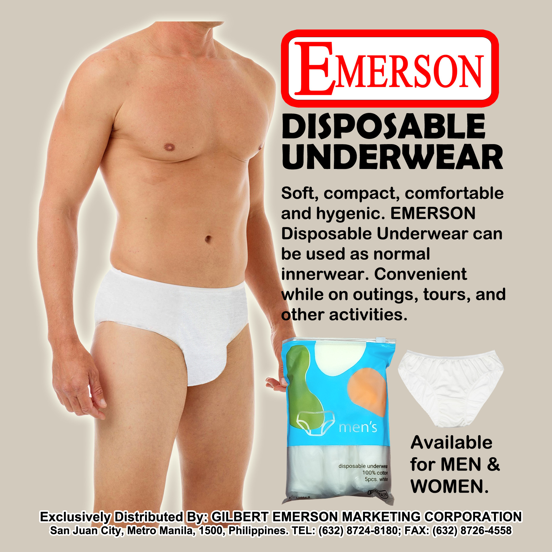 WATSONS Extra Comfort Disposable Underwear for Men Size XL (Cotton